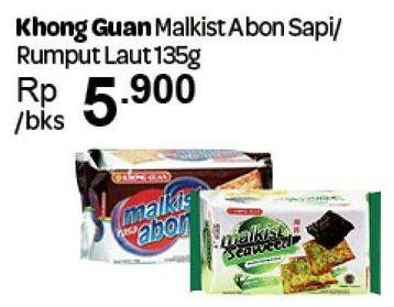 Promo Harga KHONG GUAN Malkist Abon Sapi, Seaweed 135 gr - Carrefour