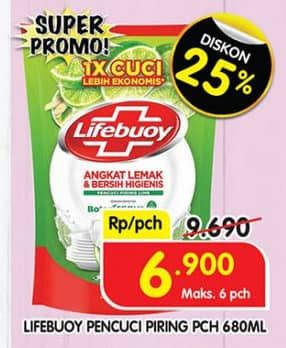 Promo Harga Lifebuoy Pencuci Piring 680 ml - Superindo