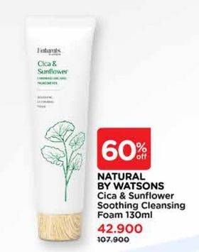 Promo Harga Naturals By Watsons Cica & Sunflower Soothing Cleansing Foam 130 ml - Watsons