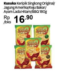 Promo Harga KUSUKA Keripik Singkong Original, Jagung Amerika, Keju Bakar, Ayam Lada Hitam, Barbeque 180 gr - Carrefour