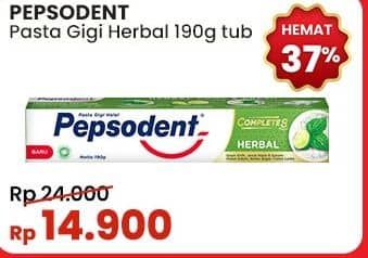 Promo Harga Pepsodent Pasta Gigi Complete 8 Actions Herbal 190 gr - Indomaret