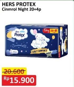 Promo Harga Hers Protex Comfort Night Wing 30cm 24 pcs - Alfamart