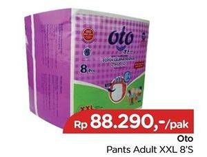 Promo Harga OTO Adult Diapers Pants XXL8 8 pcs - TIP TOP