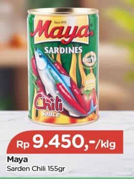 Promo Harga Maya Sardines Cabe / Chilli 155 gr - TIP TOP