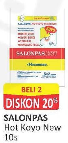 Promo Harga SALONPAS Koyo Pereda Nyeri Hot Koyo per 2 sachet 10 pcs - Alfamart