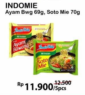 Promo Harga INDOMIE Mi Kuah Soto Mie, Ayam Bawang per 5 pcs 69 gr - Alfamart