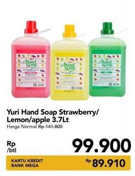 Promo Harga YURI Hand Soap Lemon, Apple, Strawberry 3700 ml - Carrefour