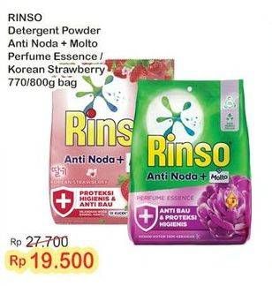 Promo Harga Rinso Anti Noda Deterjen Bubuk + Molto Purple Perfume Essence, + Molto Korean Strawberry 700 gr - Indomaret