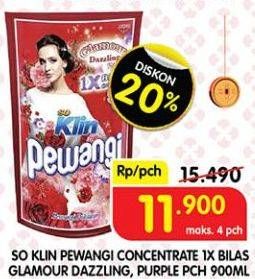 Promo Harga So Klin Pewangi Sekali Bilas Glamour Dazzling, Glamour Purple 900 ml - Superindo