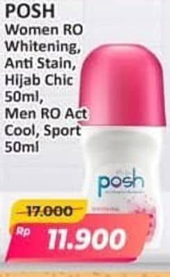 Promo Harga Posh Deo Roll On Whitening 50 ml - Alfamart
