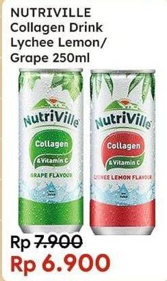 Promo Harga Nutriville Collagen & Vitamin C  Grape, Lychee Lemon 250 ml - Indomaret
