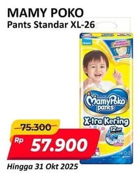Promo Harga Mamy Poko Pants Xtra Kering XL26 26 pcs - Alfamart
