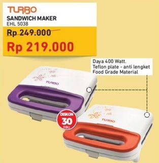 Promo Harga TURBO EHL-5038 | Toaster  - Courts