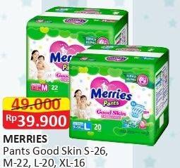 Promo Harga Merries Pants Good Skin S26, M22, L20, XL16 16 pcs - Alfamart