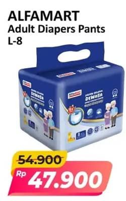 Promo Harga Alfamart Adult Diapers Pants L8 8 pcs - Alfamart