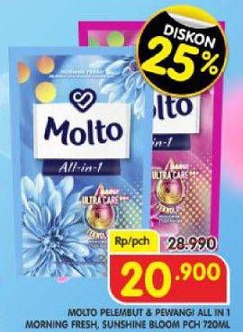 Promo Harga MOLTO All in 1 Blue Morning Fresh, Pink Sunshine Bloom 720 ml - Superindo