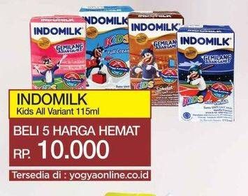 Promo Harga INDOMILK Susu UHT Kids All Variants per 5 box 115 ml - Yogya