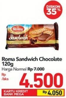 Promo Harga ROMA Sandwich 120 gr - Carrefour
