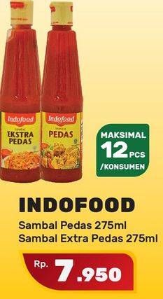 Promo Harga INDOFOOD Sambal Pedas, Ekstra Pedas 275 ml - Yogya