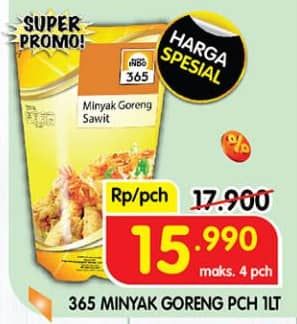 Promo Harga 365 Minyak Goreng 1000 ml - Superindo