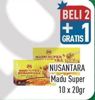 Promo Harga MADU NUSANTARA Madu Super per 10 sachet 20 gr - Hypermart