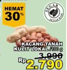 Promo Harga Kacang Tanah Kulit Lokal per 100 gr - Giant