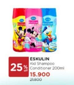 Promo Harga Eskulin Kids Shampoo & Conditioner 200 ml - Watsons