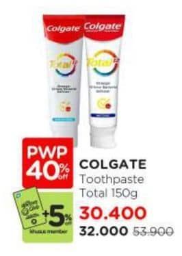 Promo Harga Colgate Toothpaste Total 150 gr - Watsons