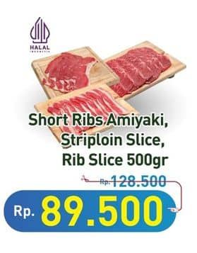 Promo Harga Short Ribs Amiyaki/Striploin Slice/Rib Slice  - Hypermart