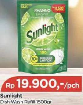 Promo Harga Sunlight Pencuci Piring Jeruk Nipis 100 1500 ml - TIP TOP