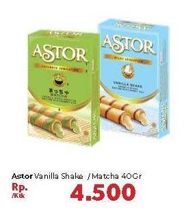 Promo Harga ASTOR Wafer Roll Vanilla, Matcha 40 gr - Carrefour