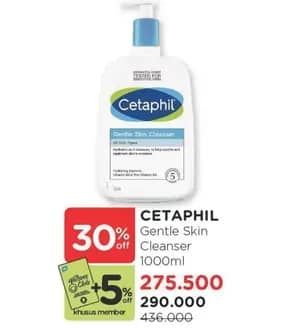 Promo Harga Cetaphil Gentle Skin Cleanser 1000 ml - Watsons