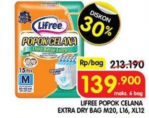 Promo Harga Lifree Popok Celana Ekstra Serap M20, XL12, L16 12 pcs - Superindo