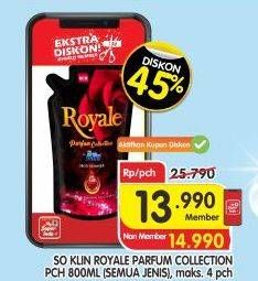 Promo Harga SO KLIN Royale Parfum Collection All Variants 800 ml - Superindo