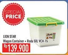 Promo Harga LION STAR Wagon Container + Roda VCH-15 50000 ml - Hypermart