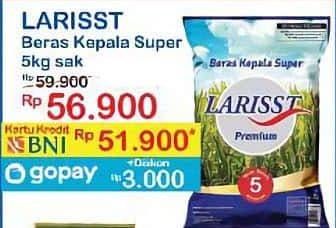 Promo Harga Larisst Beras Kepala Super 5000 gr - Indomaret