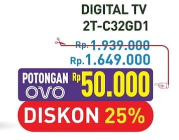 Promo Harga Sharp 2T-C32GD1500i  - Hypermart