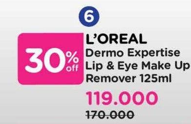 Promo Harga Loreal Gentle Lip & Eye Make Up Remover 125 ml - Watsons