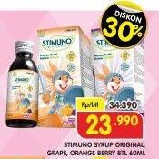 Promo Harga STIMUNO Restores Immunes Syrup Original, Orange Berry, Grape 60 ml - Superindo
