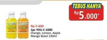 Promo Harga You C1000 Health Drink Vitamin Lemon, Orange, Apple, Mango 140 ml - Alfamidi