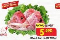 Promo Harga Kepala Ikan Kakap Merah per 100 gr - Superindo