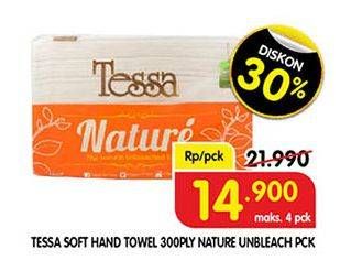 Promo Harga TESSA Nature Unbleach Tissue Towel 300 pcs - Superindo