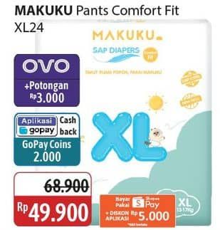 Promo Harga Makuku Comfort Fit Diapers Pants XL24 24 pcs - Alfamidi