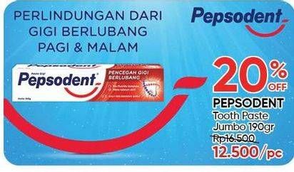 Promo Harga PEPSODENT Pasta Gigi Pencegah Gigi Berlubang White 190 gr - Guardian