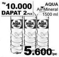 Promo Harga AQUA Air Mineral per 2 botol 1500 ml - Giant