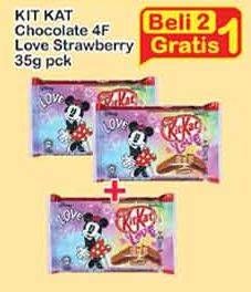 Promo Harga KIT KAT Chocolate 4 Fingers Mickey Love per 2 pouch 35 gr - Indomaret