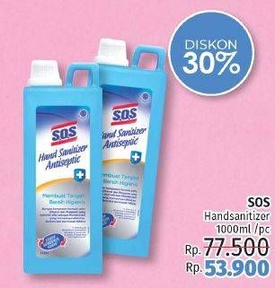 Promo Harga SOS Hand Sanitizer 1000 ml - LotteMart