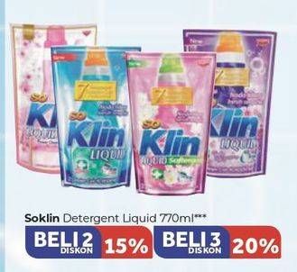 Promo Harga SO KLIN Liquid Detergent 770 ml - Carrefour