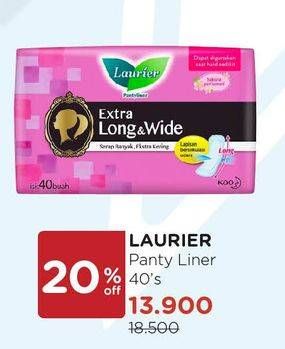 Promo Harga Laurier Pantyliner Extra Long & Wide Perfumed 40 pcs - Watsons