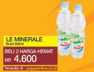 Promo Harga LE MINERALE Air Mineral 600 ml - Yogya